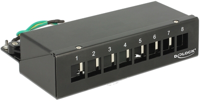 Delock Keystone Desktop Patchpanel 8 Port schwarz Delock 43338