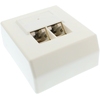 Netzwerk Anschlussdose Aufputz, 2x RJ45, LSA+ Anschluss, reinweiss, CAT5e