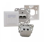 Helos Anschlussdose, Cat 6A (EIA/TIA), AP/UP, 2 Port, vertikal, reinweiß