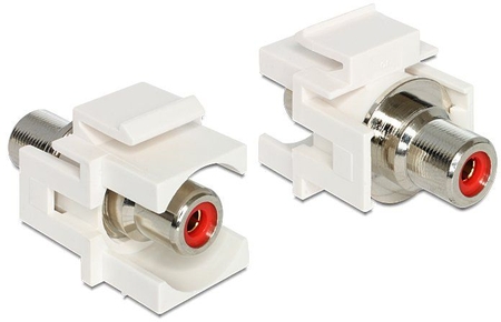 Keystone (SNAP-IN) Einsatz, Cinch Buchse auf Cinch Buchse , rot Delock 86305