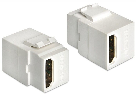 Keystone (SNAP-IN) Einsatz, HDMI Buchse auf HDMI Buchse, weiss Delock 86316