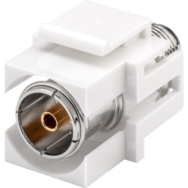 Keystone Modul SAT/Antenne, bündige Montage 18,9 mm Breite, Koax-Buchse > F-Buchse Goobay 79933
