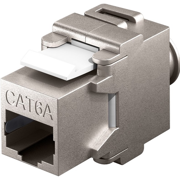 Keystone Modul RJ45 CAT 6A, STP 17,3 mm Breite, Schmetterling-Typ, Klemmleiste für LSA Montage Goobay 95900