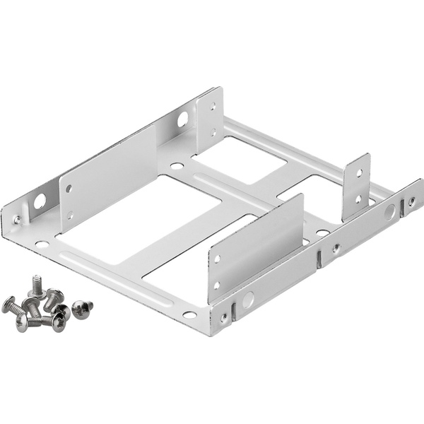 2,5 Zoll Festplatten-Einbaurahmen auf 3,5 Zoll, Einbau einer 2,5 Zoll Festplatte in einen 3,5 Zoll Gehäuseschacht, silbern Goobay 95875