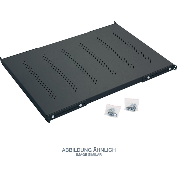 19 Zoll Schwerlast-Fachboden perforiert, 1 HE, 750mm, bis 150 kg, Schwarz Tritón RAB-UP-750-H4