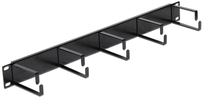 Delock 19 Zoll Kabelmanagement Panel, schwarz, 5 Bügel, Stahlblech Delock 42496