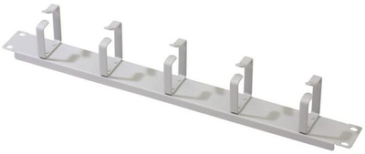 19 Zoll Rangierpanel, Kabelbügel, 1 HE, 5x 40x60mm Bügel, grau