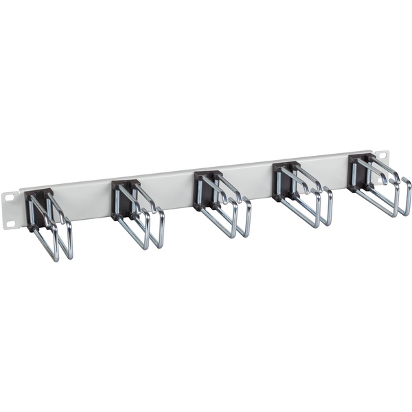 19 Zoll Kabelführungspanel, 5 x Doppelbügel, Tiefe 110mm, 1HE, Frontblende RAL9005 EFB Elektronik 699981TS.2