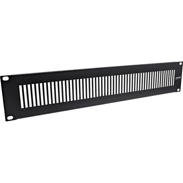 19 Zoll Blindplatte perforiert, 2HE, RAL 9005 schwarz Inline 19111H