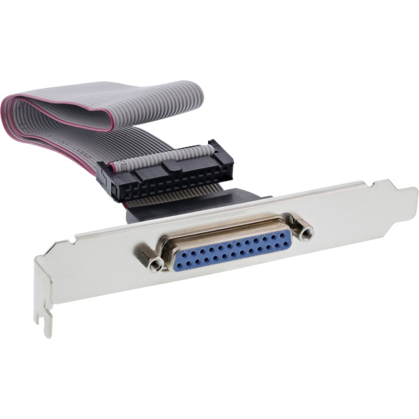 InLine® Slotblech Parallel, mit 25 Pol Sub D Buchse an 26 Pol Buchsenleiste, 0,5m, bulk