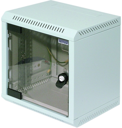 10 Zoll Wandschrank, 9 HE, mit Sichttür, lichtgrau Tritón RBA-09-AS3-CAX-C1