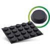Gummipads, DM 12mm x 3,6mm , 20er Pack, schwarz, flach, selbstklebend Inline 59908B