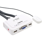 KVM Switch 2-fach, für USB, VGA, Audio, inkl. Kabelsatz, Fernbedienung InLine 60613I