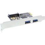 PCIe Karte, 2x USB 3.0 extern mit extra Stromversorgung InLine® 76666L