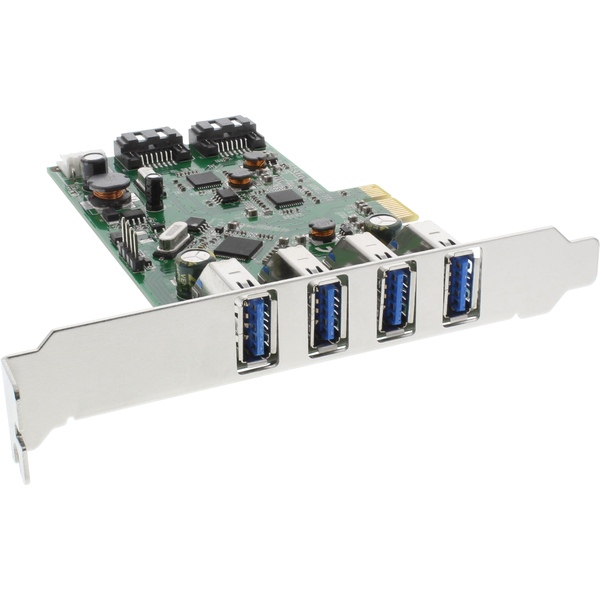 PCIe Karte, 4x USB 3.0 extern, 2x SATA 6 Gb/s intern, inkl. Low Profile Slotblende InLine 76664C