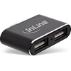 Mini USB 2.0 Hub, USB Typ-C Stecker auf 2x USB A Buchse, schwarz InLine 33291S