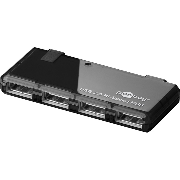 Miniatur USB 2.0 HUB, 4 Port High Speed, Schwarz, passiv Goobay 95670