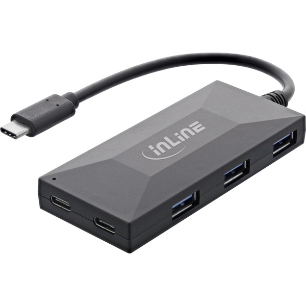 USB 3.2 Gen.1 OTG Hub, USB Typ-C zu 2 Port Typ-C und 3 Port Typ-A, ohne Netzteil InLine 35399