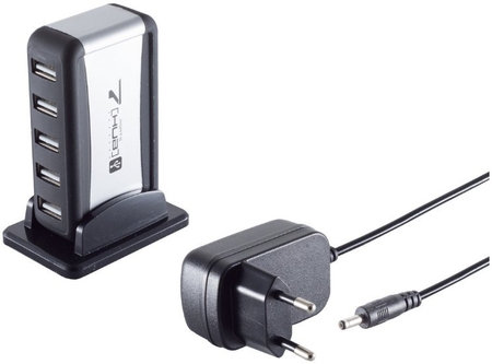 7 Port USB 2.0 HUB, Aktiv,  Desktop-Mini Ausführung
