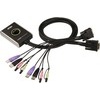 2 Port DVI Switch, USB + Audio, integrierter Kabelsatz