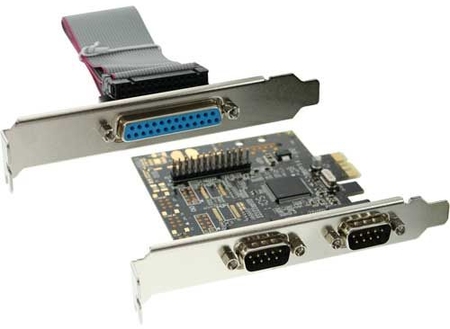 InLine® 76622C Schnittstellenkarte- 2x 9pol seriell + 1x 25pol parallel- PCIe (PCI-Express)