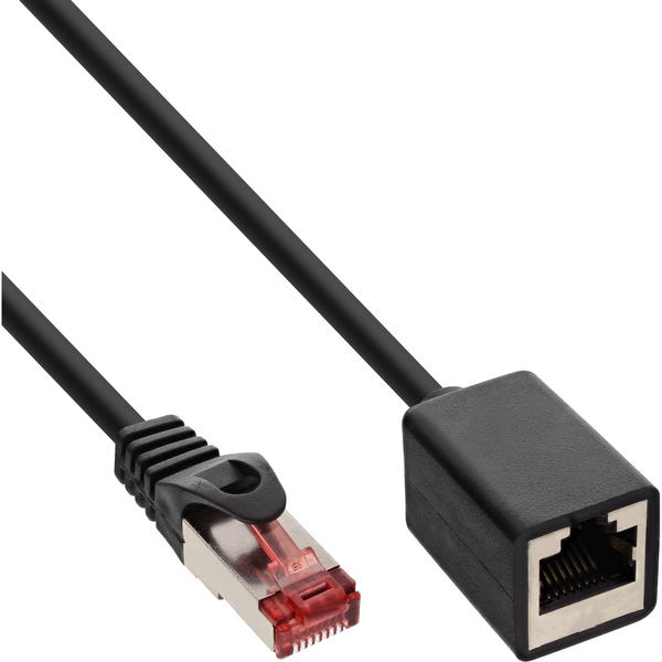 Netzwerkkabel-Verlängerung, CAT6, S/FTP (PiMf), Cat.6, halogenfrei, Kupfer, schwarz, 2m