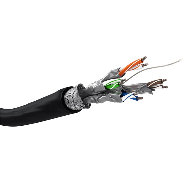 Verlegekabel CAT6, Outdoor, S/FTP (PiMF), CCA, 100m Goobay 57197