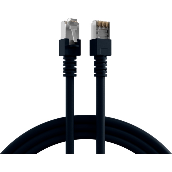 Netzwerkkabel RJ45 Schwarz, SF/UTP, CAT5e, CCA, PoE, 2m EFB K5456.2