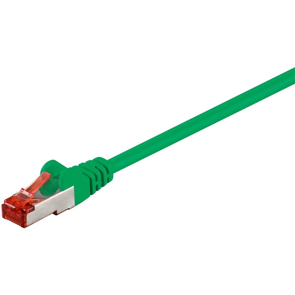 Netzwerkkabel CAT6, S/FTP (PiMF), Kupfer, halogenfrei, grün, PoE+, 25m Goobay 95647