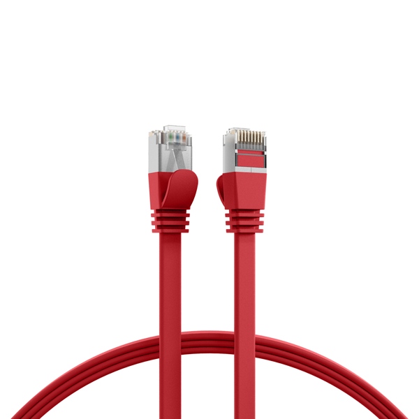 RJ45 Flachpatchkabel U/FTP, Cat.6A, PVC, rot, 3m EFB Elektronik K5545RT.3