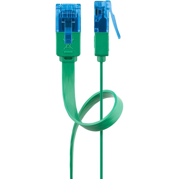 LAN Kabel CAT6a, U/UTP, Flachkabel,grün, 5m Goobay 96341