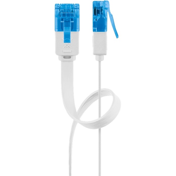 LAN Flachkabel, CAT6a, U/UTP, weiss, 20m Goobay 96391