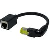 rmLine® Netzwerkkabel Verlängerung, RJ45 oben gewinkelt auf RJ45 Buchse, CAT6, schwarz 0,75m