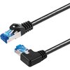 rmLine® LAN Kabel CAT6a Low Cost 1,5m , rechts RJ45 Winkelstecker auf gerade RJ45 Stecker, halogenfrei (LSZH), schwarz , S/FTP (PiMF)
