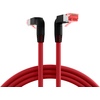 rmLine® Patchkabel CAT6a, rot, 2x RJ45 Winkelstecker unten, S/FTP (PiMf), 10m , DRAKA UC900 + Hirose TM21