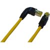 rmLine® LAN Kabel CAT6a, RJ45 rechts gewinkelt auf RJ45 gerade, LZSH, gelb, 0,5m