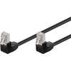 CAT5e Netzwerkkabel, F/UTP, RJ45 gewinkelt oben auf oben, CCA, schwarz, 5m