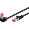CAT6 Netzwerkkabel, RJ45 oben gewinkelt auf RJ45 gerade, S/FTP (PiMF), Schwarz, 5m