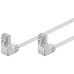 CAT5e Netzwerkkabel, F/UTP, 2x RJ45 gewinkelt oben, CCA, weiß, 1m