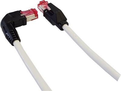 rmLine® Netzwerkkabel, CAT5e, SF/UTP, RJ45 rechts gewinkelt an RJ45 gerade, weiss, 0,5m rmLine 80394