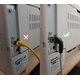 LAN Kabel CAt5e links gewinkelt an Drucker