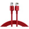 Netzwerkkabel mit LED, Rot, CAT6a, 2m