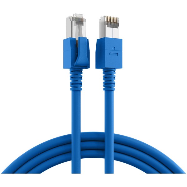 Netzwerkkabel mit LED, Blau, CAT6a 2m