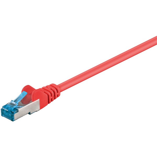 Netzwerkkabel CAT6a, rot, raucharm, LZSH (halogenfrei), PoE+, Kupfer, 0,5m Goobay 93663