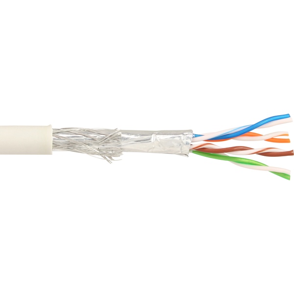 Patchkabel Cat.5e, SF/UTP, AWG26, CCA, PVC, grau, Trommel, 500m