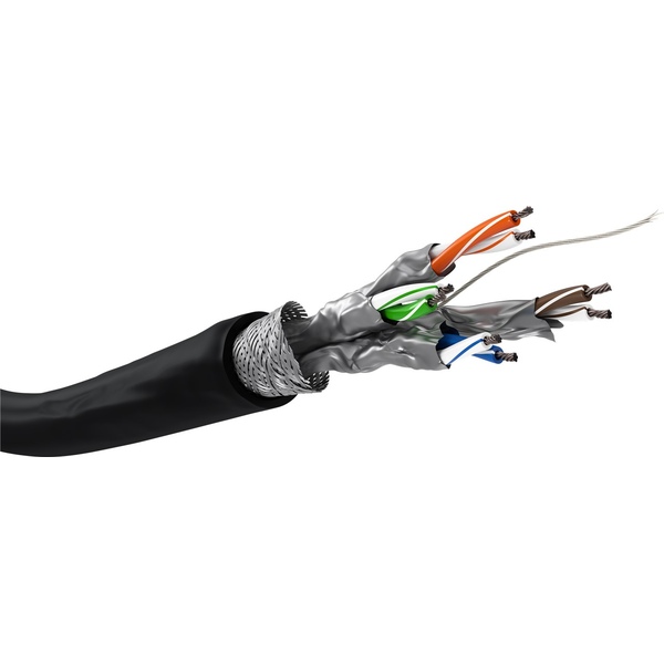 Outdoor Patchkabel, CAT6, S/FTP (PiMF), CCA, Schwarz, 100m Goobay 57195