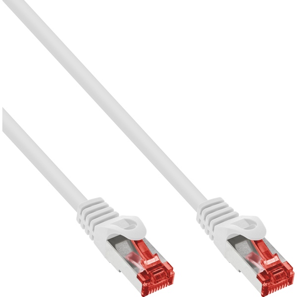 InLine® Patchkabel, S/FTP (PiMf), Cat.6, 250MHz, halogenfrei, Kupfer, weiß, 10m