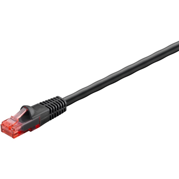 CAT 6 Outdoor-Patchkabel, U/UTP (ungeschirmt), Schwarz, Kupferlitzen (CU), UV bestädnig,  PE-Außenmantel 30m Goobay 55435