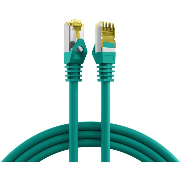 Netzwerkkabel, CAT7 Rohkabel + CAT6a Stecker, 10 Gbit/s, LSZH, Kupfer, grün, 15m EFB MK7001.15GR 