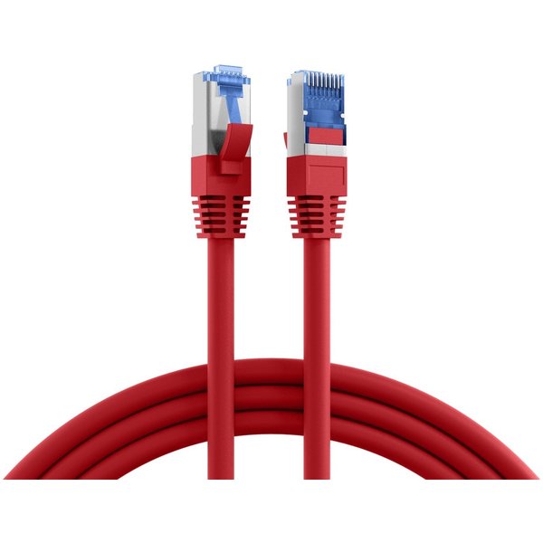 Super flexibles Netzwerkkabel, CAT6a, rot, LSZH, AWG26, 1m